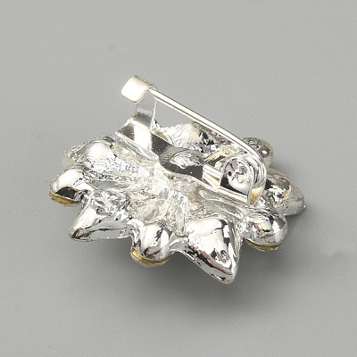 Crystal Rhinestone Flower Lapel Pin JEWB-WH0010-36A-1