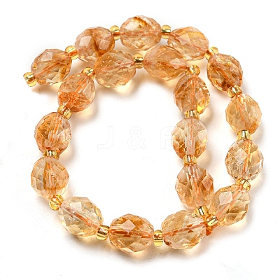 Heated Natural Citrine Beads Strands G-N342-44-1