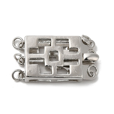 Rack Plating Brass Box Clasps KK-E084-08P-1