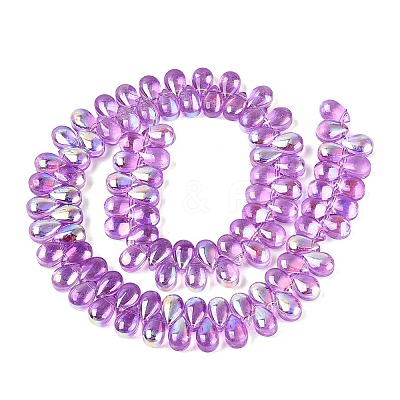 Electroplate Transparent Glass Beads Strands EGLA-N057-01A-08-1