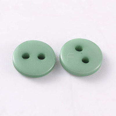 2-Hole Flat Round Resin Sewing Buttons for Costume Design BUTT-E119-18L-12-1