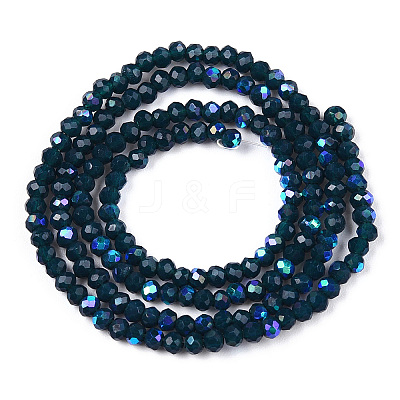 Electroplate Opaque Solid Color Glass Beads Strands EGLA-A034-P3mm-L07-1