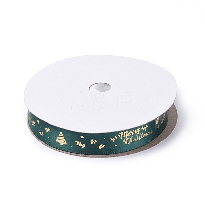 20 Yards Christmas Printed Polyester Satin Ribbon SRIB-P021-B02-1