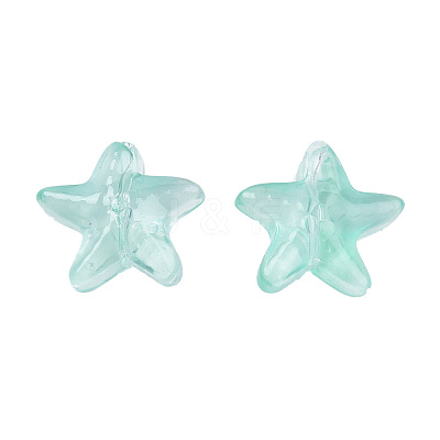 Transparent Spray Painted Glass Beads GLAA-N035-027-C01-1