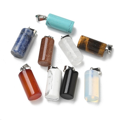 Natural & Synthetic Mixed Gemstone Pendants G-B127-17P-1