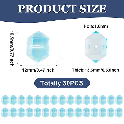 30Pcs Transparent Handmade Lampwork Beads LAMP-TADJ0001-12E-1