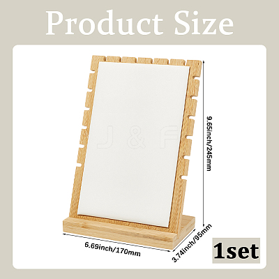 Bamboo Slant Back Necklace Organizer Display Stands NDIS-WH20007-01B-01-1