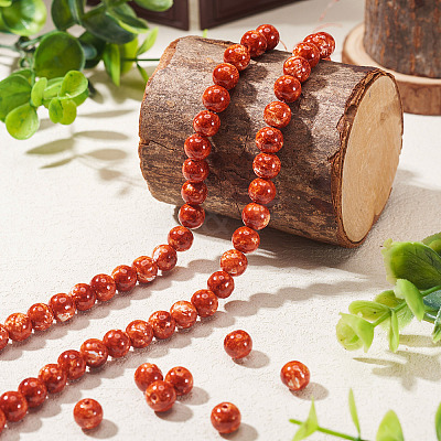 1 Strand Baking Paint Glass Beads Strands DGLA-TADJ0001-01C-1