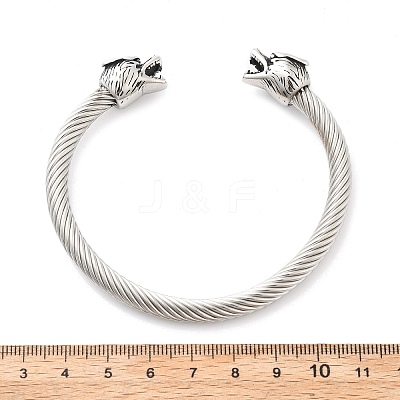 Viking 304 Stainless Steel Open Cuff Bangles for Men BJEW-U001-07J-AS-1