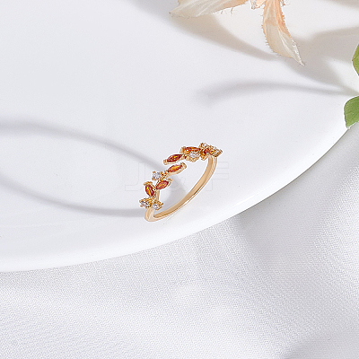 1Pc Brass Micro Pave Cubic Zirconia Cuff Rings for Women RJEW-LP0002-23C-1