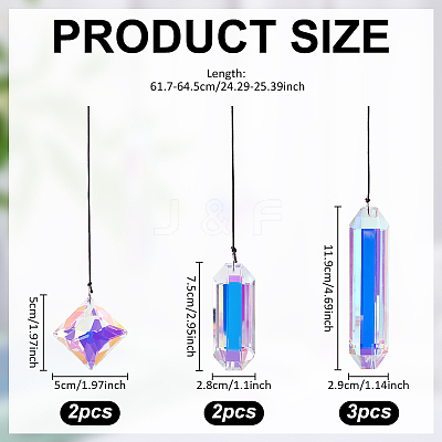 1 Box Glass Hanging Suncatcher AJEW-ME0002-27-1