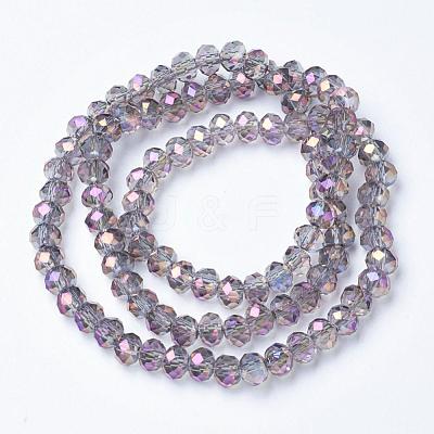 Electroplate Transparent Glass Beads Strands EGLA-A034-T6mm-G05-1