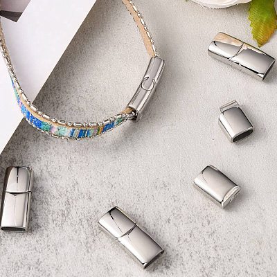 Tarnish Resistant 316 Surgical Stainless Steel Magnetic Clasps with Glue-in Ends X-STAS-G241-14A-P-1