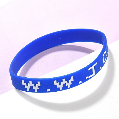 Word WWJD Silicone String Bracelets BJEW-C143-01-1