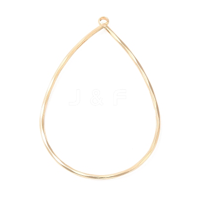 Brass Open Back Bezel Pendants KK-O144-13G-1