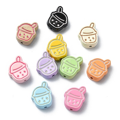 20Pcs 10 Colors Spray Painted Alloy Beads FIND-CJ0002-45-1