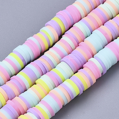 Handmade Polymer Clay Beads Strands X-CLAY-R089-6mm-087-1