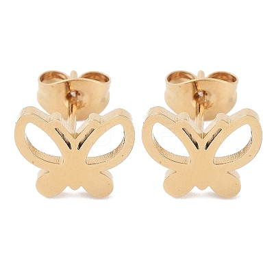 PVD Vacuum Plating 304 Stainless Steel Stud Earrings for Women EJEW-A048-48B-G-1