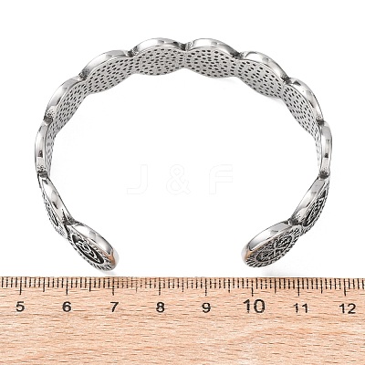 Viking 316 Surgical Stainless Steel Cuff Bangles BJEW-C142-16AS-1