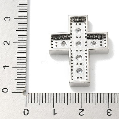 Rack Plating Brass Micro Pave Cubic Zirconia Pendants KK-L224-063P-1