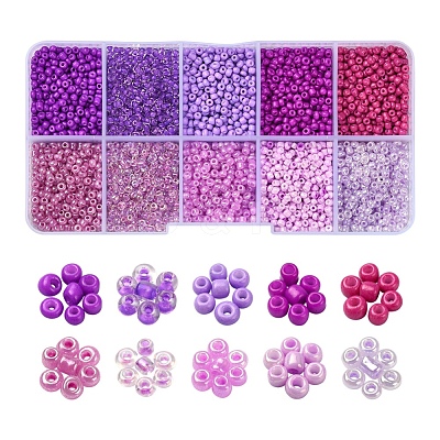 8500Pcs 10 Style Glass Seed Beads SEED-YW0001-80E-1