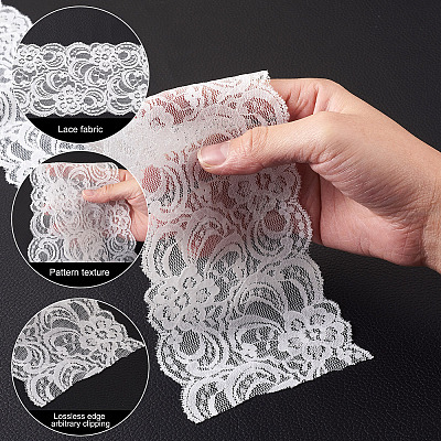 3 Bags 3 Style Polyamide Yarns Stretch Elastic Lace Trim OCOR-YS0001-07-1