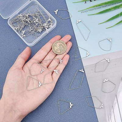 48 Pcs 4 Styles 304 Stainless Steel Pendants STAS-UN0022-08P-1