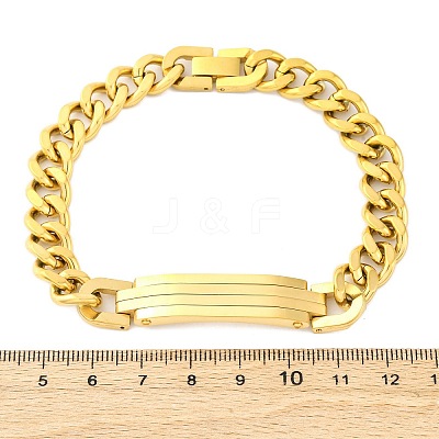 304 Stainless Steel Cuban Link Chain Bracelets for Women Men BJEW-R018-01G-1