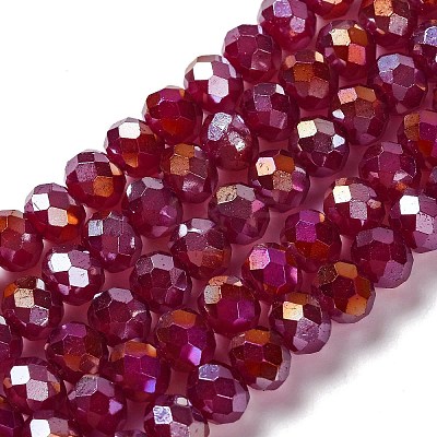 Baking Electroplate Glass Beads Strands DGLA-A039-J10mm-B19-1