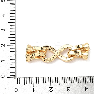 Brass Micro Pave Clear Cubic Zirconia Fold Over Clasps KK-U059-32G-1
