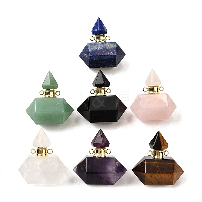 Gemstone Perfume Bottle Pendants G-L623-08G-1