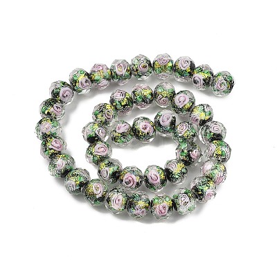 Handmade Foil Lampwork Beads Strands FOIL-S136-001A-1