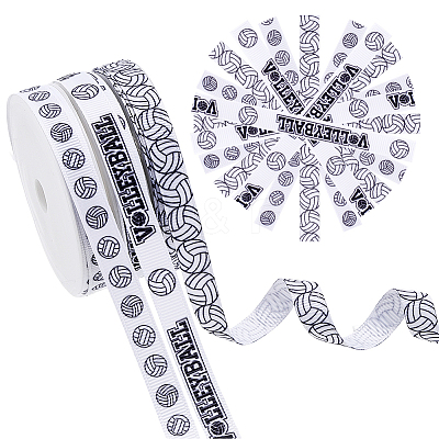 3 Rolls 3 Styles Volleyball Theme Polyester Grosgrain Ribbons OCOR-CP0001-23-1