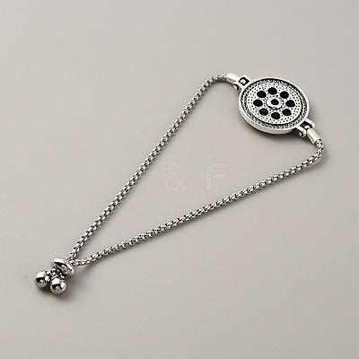 Alloy Interchangeable Snap Link Slider Bracelet Settings with Box Chains BJEW-WH0014-005E-1