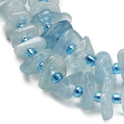 Natural Aquamarine Beads Strands G-Z124-A03-02-1