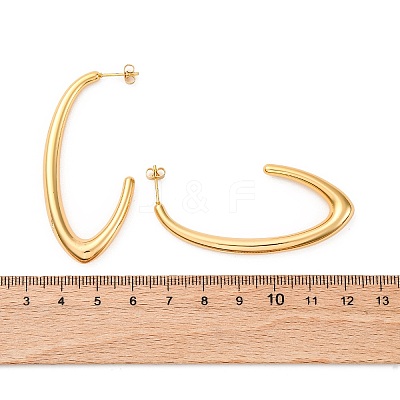 J-Shaped 304 Stainless Steel Stud Earrings LS-EJEW-A125-19G-1