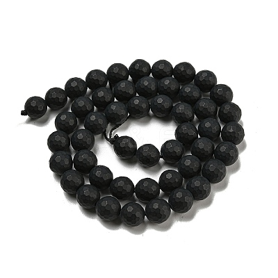 Natural Black Agate Beads Strands X-G-D710-8mm-06-1