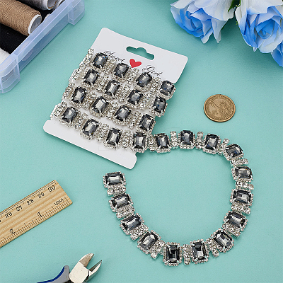 1 Yard Rectangle Iron Rhinestone Strass Chains CH-FG0001-02A-1
