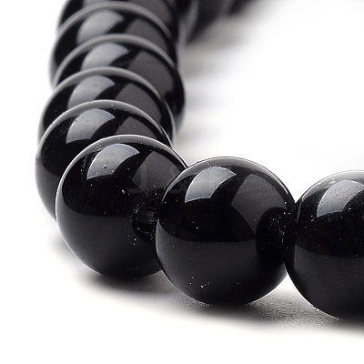 Natural Black Onyx Beads Strands X-G-S259-19-8mm-1