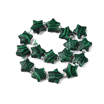 Dyed Synthetic Malachite Beads Strands G-T138-191-1