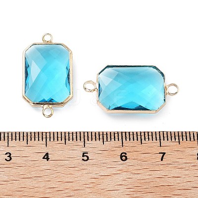 Rack Plating Brass Pave Glass  Connectors Charms KK-M013-04G-1