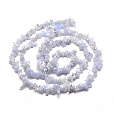 Natural Blue Lace Agate Chip Bead Strands X-G-M205-50-1