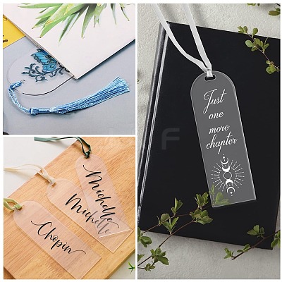 DIY Bookmark Making Kits. with Transparent Acrylic & Polyester Tassel Decoration DIY-SP0001-92B-1