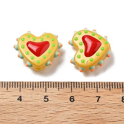 Baking Paint Glass Bumpy Beads Heart LAMP-V001-07H-1