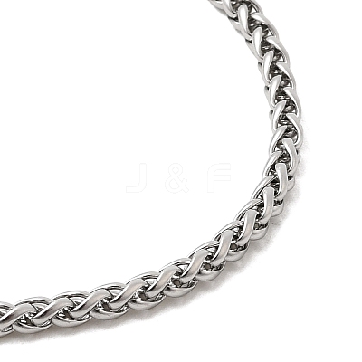 Tarnish Resistant 304 Stainless Steel Wheat Chain Bracelets BJEW-M187-12-F-1