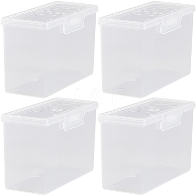 Plastic Card Storage Boxes with Hinged Lids LS-CON-WH20010-06A-1