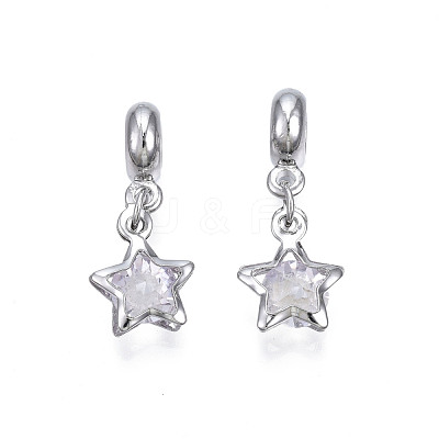 Rack Plating Alloy European Dangle Charms MPDL-N039-204S-1
