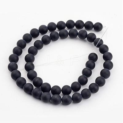 Dyed & Heated Natural Black Agate Bead Strands G-H056-10mm-1
