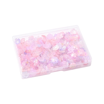 Metal Enlaced Acrylic Bead Caps OACR-FS0002-49B-1