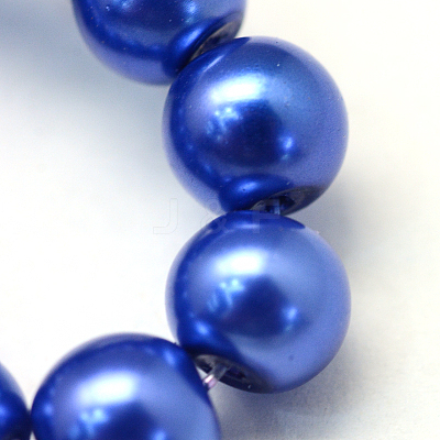 Baking Paint Pearlized Glass Pearl Round Bead Strands X-HY-Q003-12mm-28-1